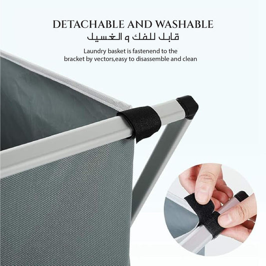 Laundry Basket Bin with 3 Sections Large Capacity Clothes Sorter Hamper Organizer, Waterproof Storage Bag