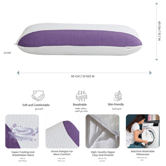 Aroma Lavender Infused Ergonomic Memory Foam Pillow Purple - Cotton Home