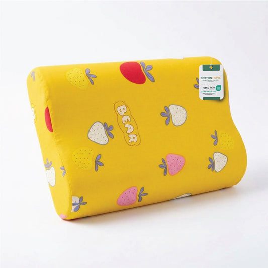 Kids Contour Memory Foam Pillows - Yellow Bear (26x38cm)