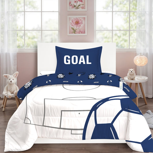 Premium Cotton 3PC Bedding Set Kids Comforter Set 135x220cm Goal