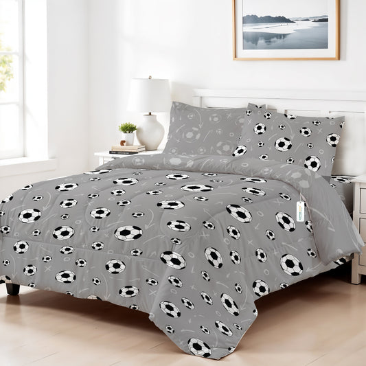 Premium Cotton 4PC Bedding Set Kids Comforter Set 160x220cm Soccer