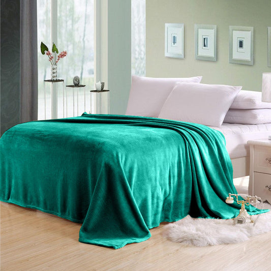 Soft Flannel Blanket Single Size 160x220cm Green - Cotton Home