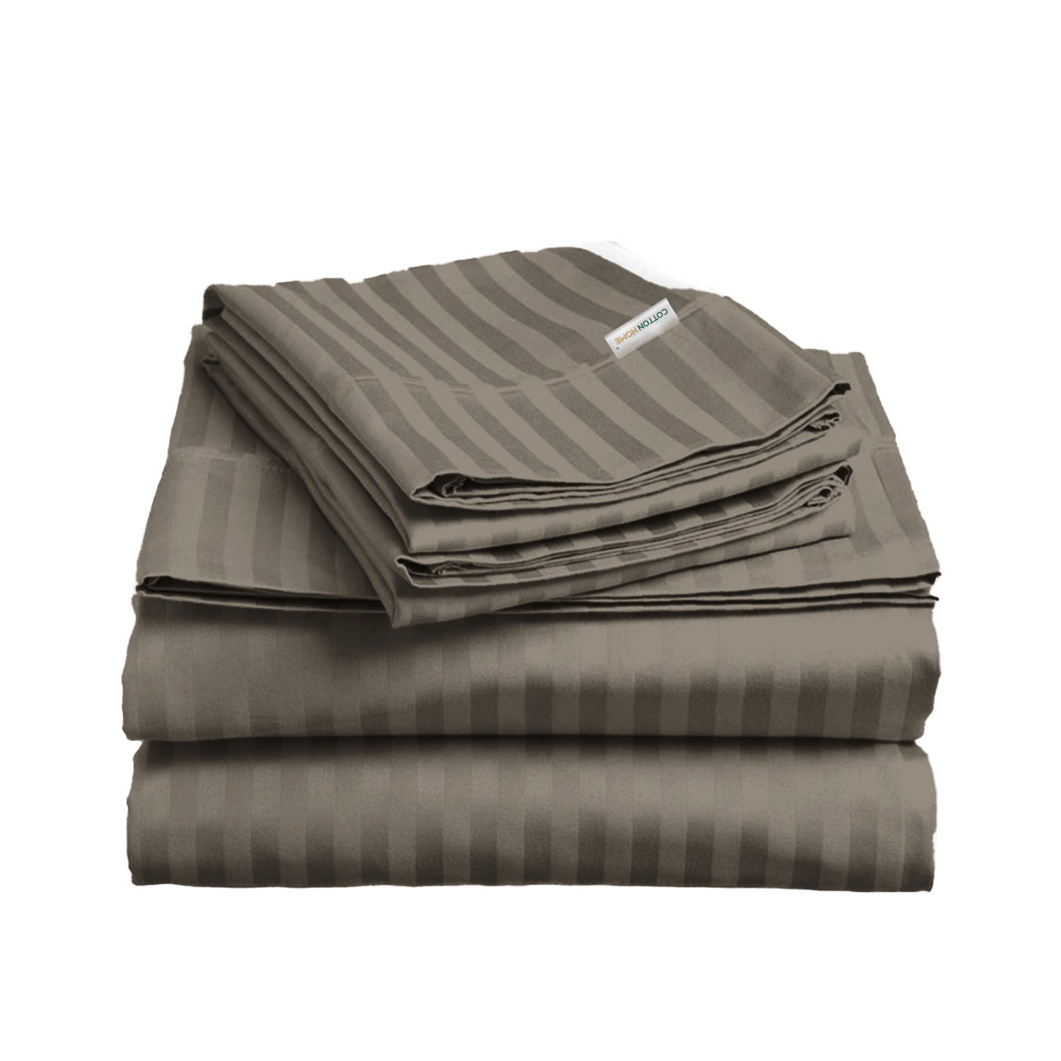 6 Piece  Duvet Cover Set 240x260cm King - Gray Stripe - Cotton Home