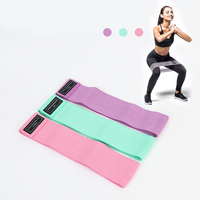 Hip Resistance Bands – Non-Slip Fabric Exercise Bands for Glutes, Legs, and Thighs Color – Set of 3