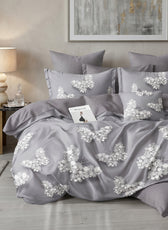 6 Pieces Duvet Cover Set –  220x240cm – Elegant Floral Bedding 01
