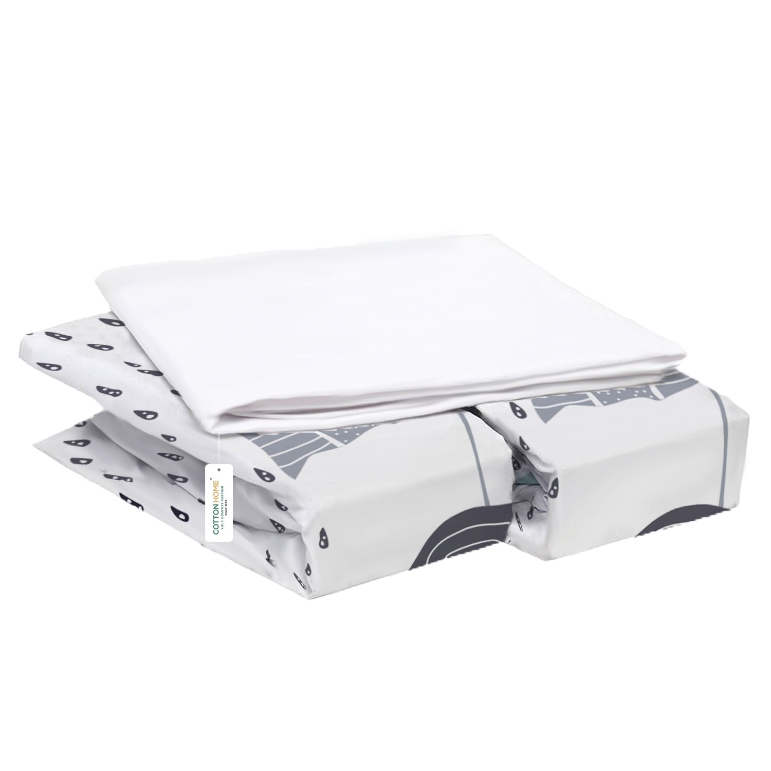 Premium Cotton 3-Piece Baby Crib Bedding Set (120x60 cm) Fitted Baby Mattress Sheets and Protector Shelly Rains