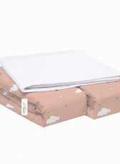 Premium Cotton 3-Piece Baby Crib Bedding Set (120x60 cm) Fitted Baby Mattress Sheets and Protector Dream Night