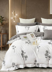 Premium Quality Super Soft King Size 6 pieces Duvet Cover Set 220x240cm Light Grey