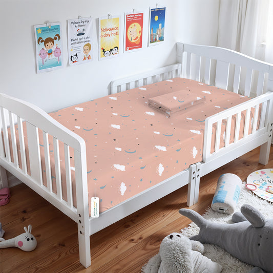 Premium Cotton 2PC Crib Sheets (120x60 cm) Soft, Breathable, Fitted Baby Mattress Sheets Dream Night