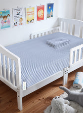 Premium Cotton 2PC Crib Sheets (120x60 cm) Soft, Breathable, Fitted Baby Mattress Sheets Little Cars