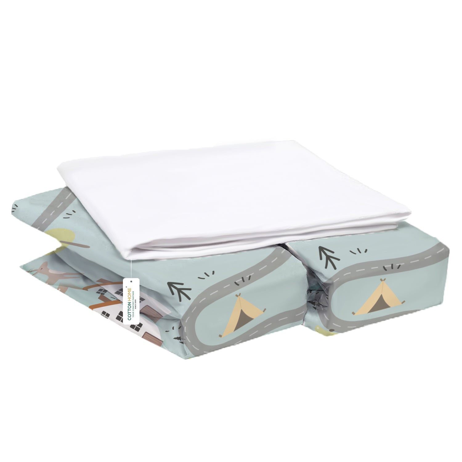 Premium Cotton 3-Piece Baby Crib Bedding Set (120x60 cm) Fitted Baby Mattress Sheets and Protector Dream Home