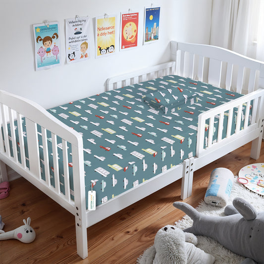 Premium Cotton 2PC Crib Sheets (120x60 cm) Soft, Breathable, Fitted Baby Mattress Sheets Dream Home