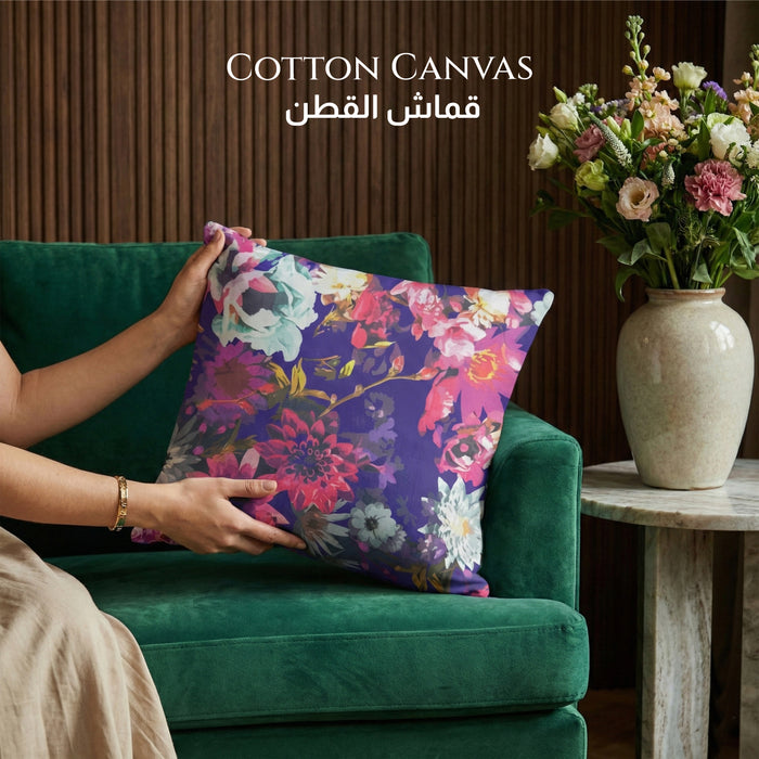 Cotton Decorative Throw Pillows Pack of 2 - 45x45 cm Square, Navy Blue