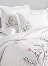 Embroidered 6-Piece King Duvet Cover Set Floral Flowers Microfiber Bedding Set 220×240cm