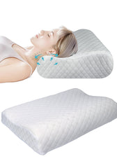 High Quality King Size 40x70 (11x13) Knitted Anti Snore Contour Cervical Neck Support Memory Foam Pillow with Washable Grey Cover - Cotton Home