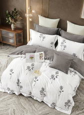 Premium Quality Super Soft King Size 6 pieces Duvet Cover Set 220x240cm Light Grey