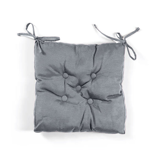 Premium Grey Chair Pads with Ties suitable for Dining Room For Indoor Outdoor Garden Patio Kitchen Office Chairs - Cotton Home