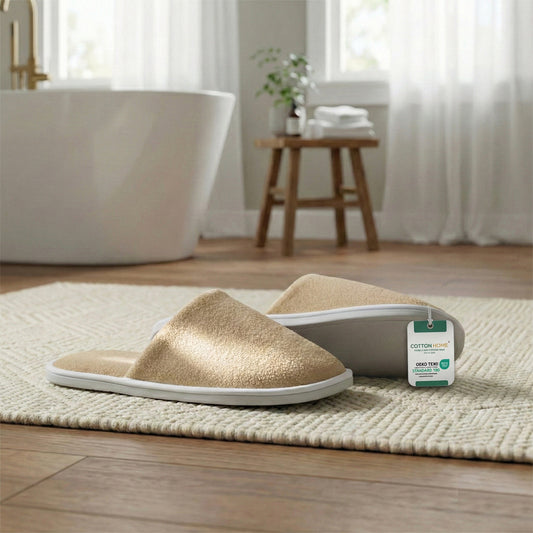 Turkish Luxury Spa Slippers for Men and Women Pack of 2 set – Soft Lightweight Beige