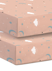 Premium Cotton 3-Piece Baby Crib Bedding Set (120x60 cm) Fitted Baby Mattress Sheets and Protector Dream Night
