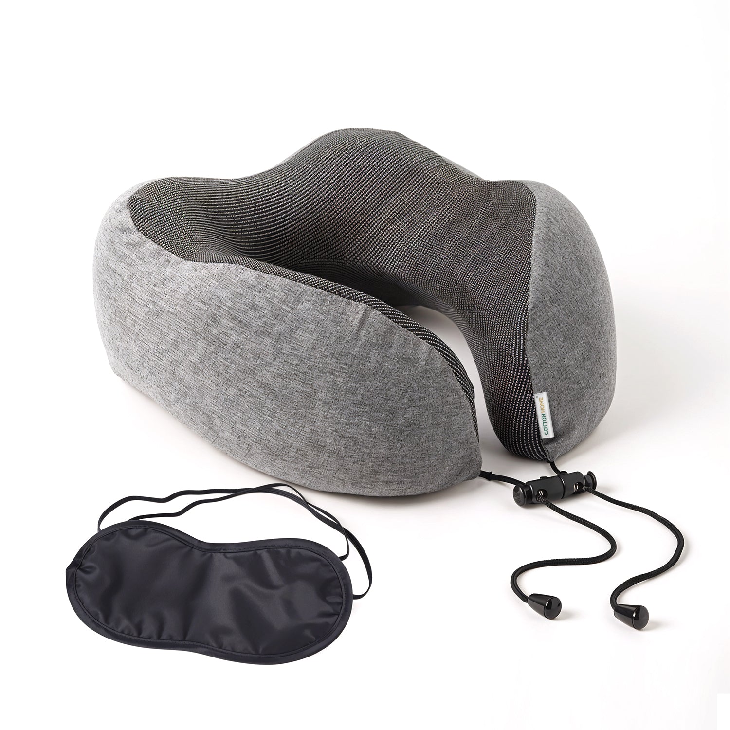 Travel Pillow Memory Foam Grey - Cotton Home