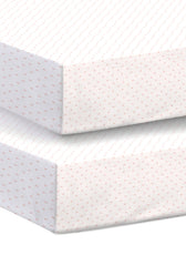 Premium Cotton 2PC Crib Sheets (120x60 cm) Soft, Breathable, Fitted Baby Mattress Sheets Pastel Clouds