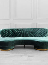 Northpol 3 Seater Velvet Sofa in - Elegant Comfort 242cm x 100cm x 78cm - Cotton Home