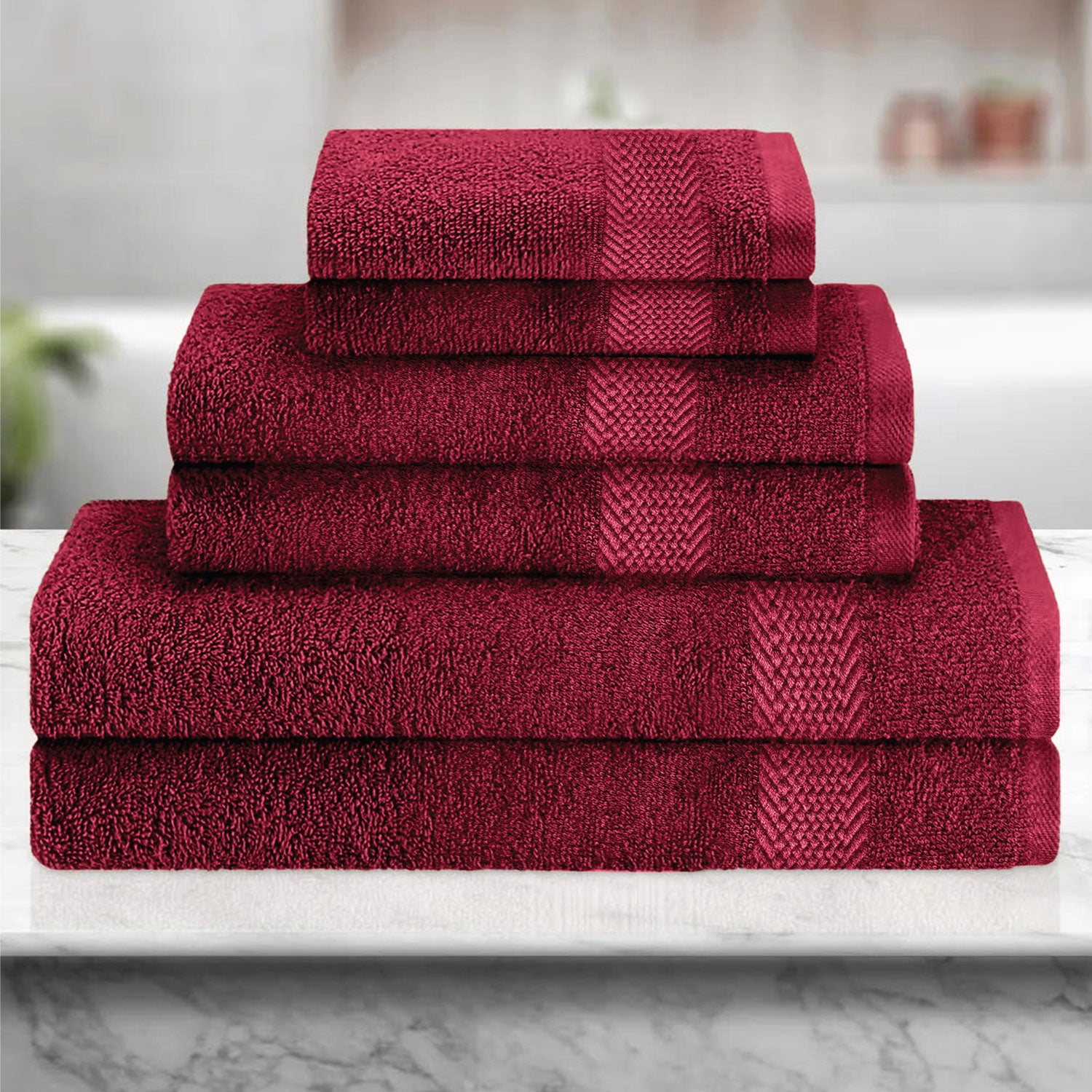 Cotton 6 Piece Towel Set-Soft Feel, Quick Dry, Highly Absorbent Durable Towels - Cotton Home