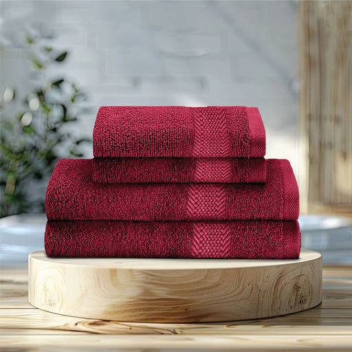 Cotton Face Towel and Hand Towel 4 Piece Set-Soft Feel, Quick Dry, Highly Absorbent Durable Towels - Cotton Home