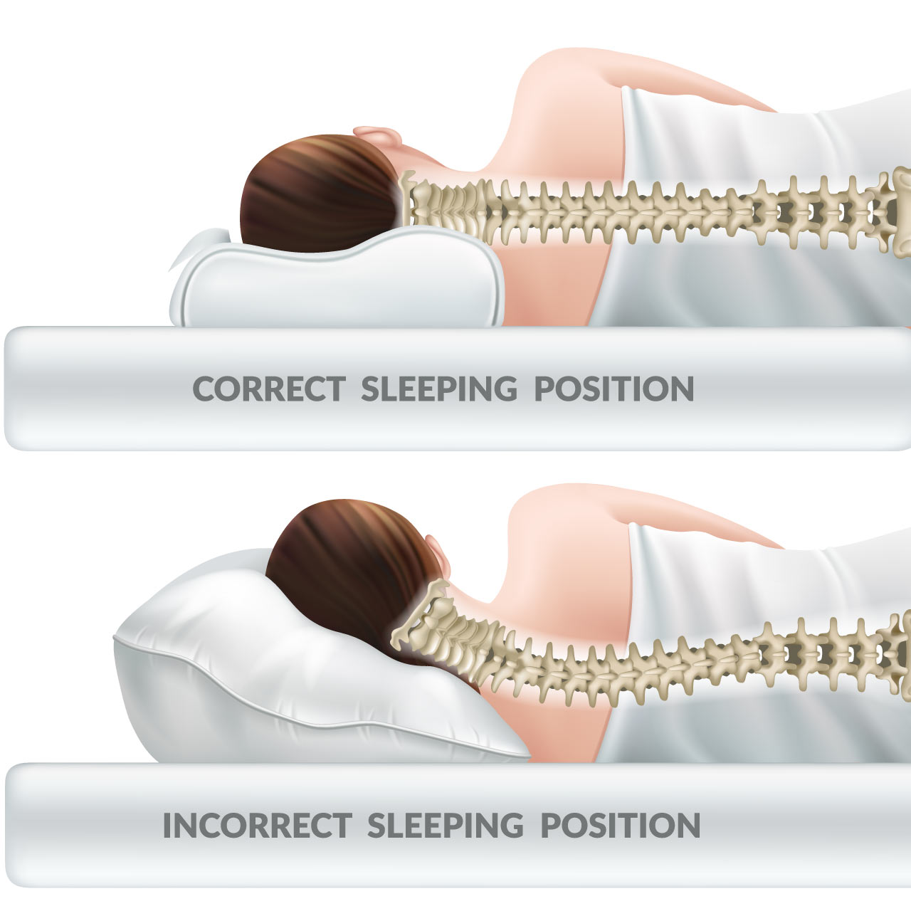 High Quality Standard Size 40x60 (9x11) Knitted Anti Snore Contour Cervical Neck Support Memory Foam Pillow with Washable White Cover - Cotton Home