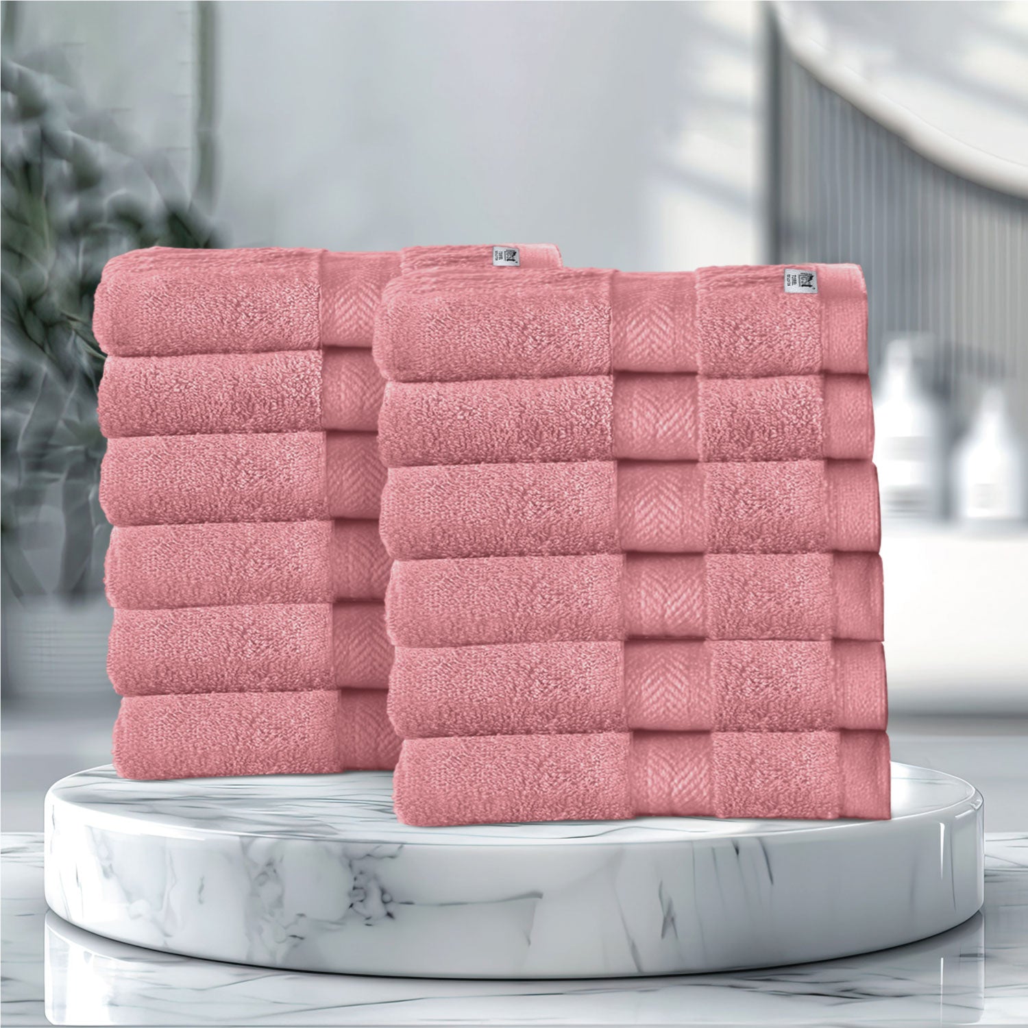 Cotton Face Towel 30x30 CM 12 Piece Set-Soft Feel, Quick Dry, Highly Absorbent Durable Towels - Cotton Home