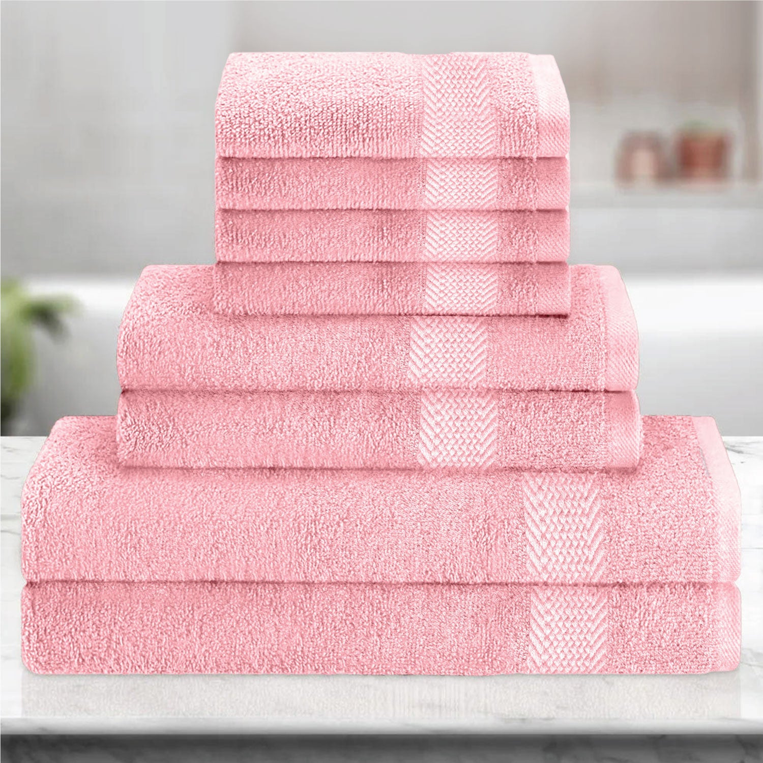 Cotton 6 Piece Towel Set-Soft Feel, Quick Dry, Highly Absorbent Durable Towels - Cotton Home