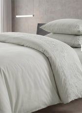 Embroidered 6-Piece King Duvet Cover Set Floral Grey Microfiber Bedding Set 220×240cm