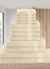 Cotton Towels 12 Piece Set-Soft Feel, Quick Dry, Highly Absorbent Durable Towels - Cotton Home