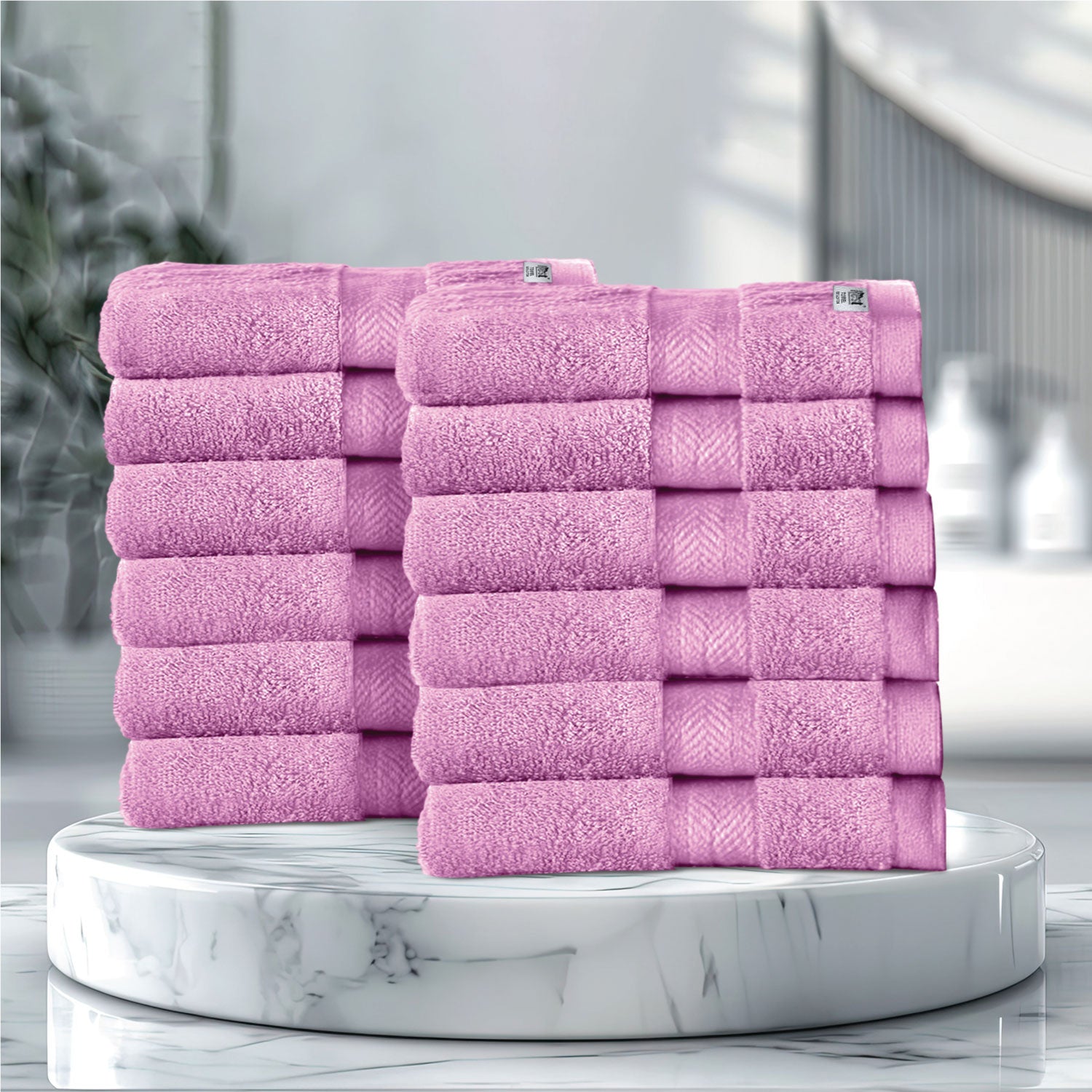 Cotton Face Towel 30x30 CM 12 Piece Set-Soft Feel, Quick Dry, Highly Absorbent Durable Towels - Cotton Home