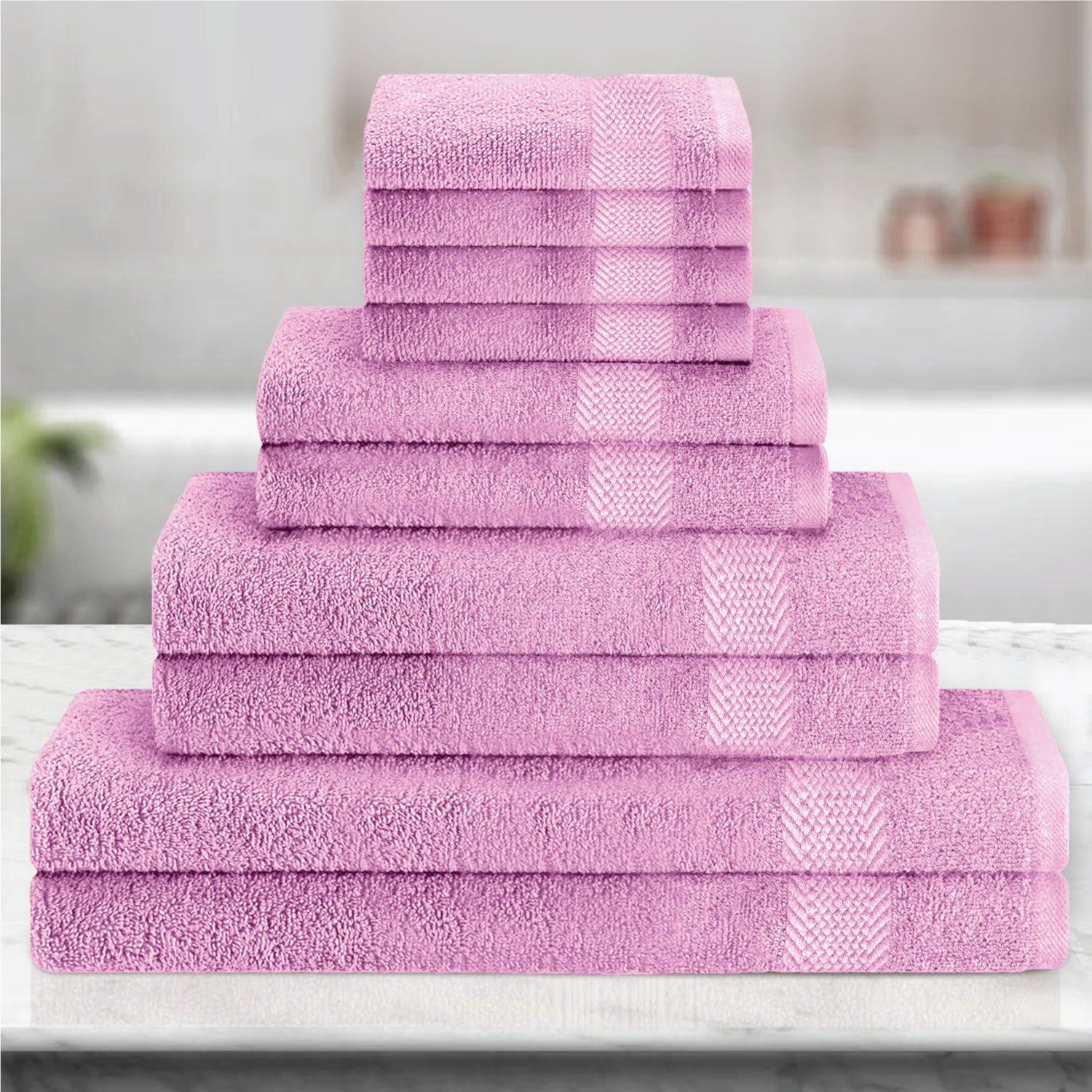 Cotton Towels 10 Piece Set-Soft Feel, Quick Dry, Highly Absorbent Durable Towels - Cotton Home