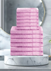 Cotton Face Towel and Hand Towel 12 Piece Set-Soft Feel, Quick Dry, Highly Absorbent Durable Towels - Cotton Home