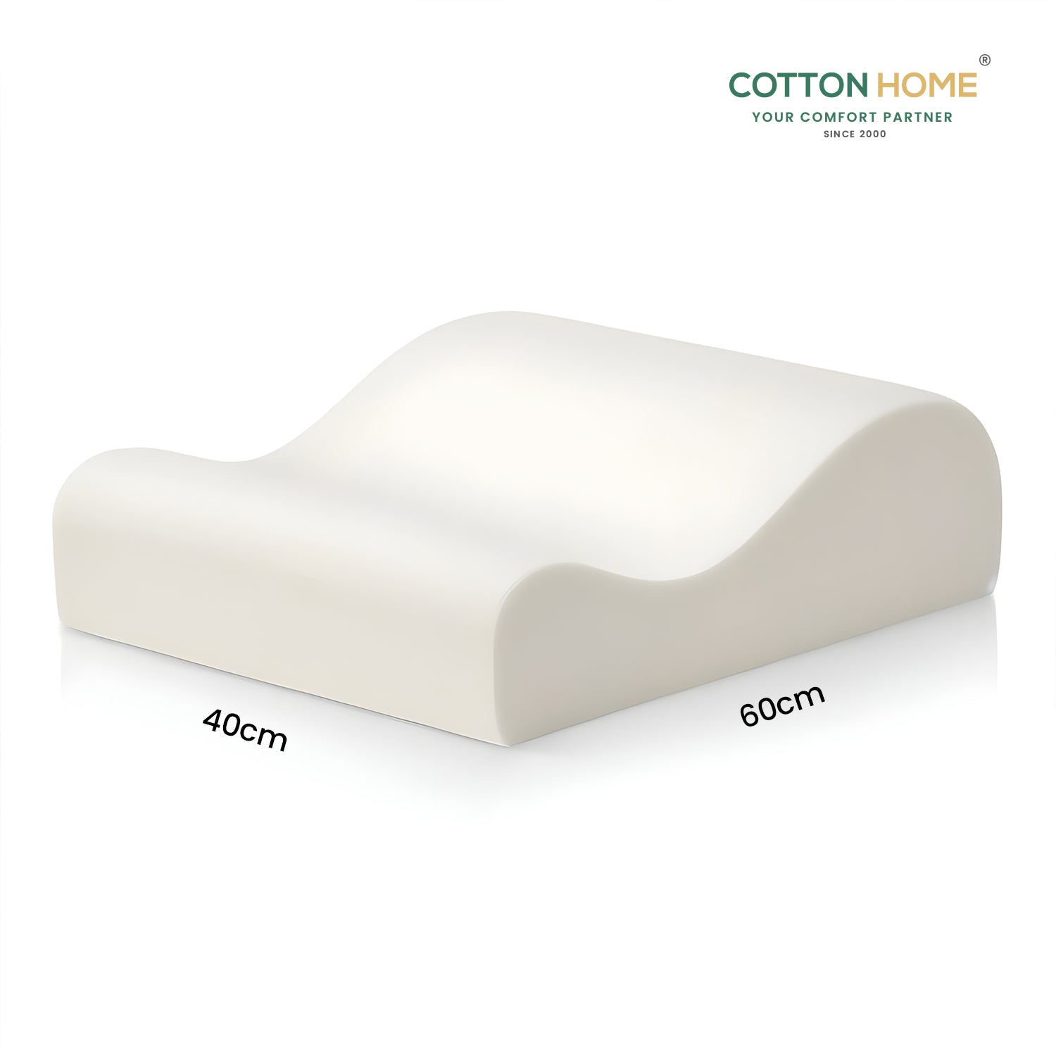 Memory Foam Pillow 40x60 (12x9) High Quality Knitted Anti Snore Contour Cervical Neck Support - Cotton Home