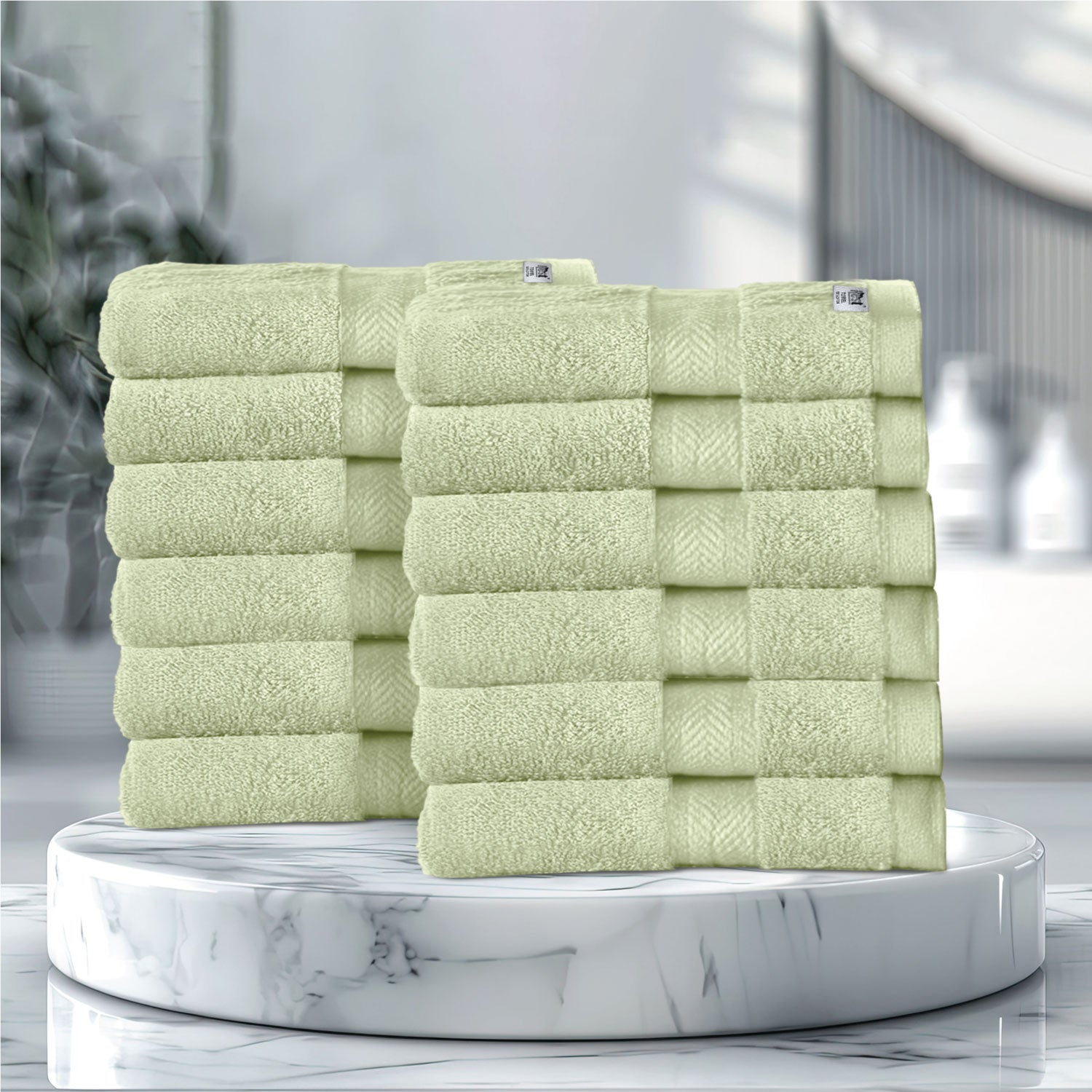 Cotton Face Towel 30x30 CM 12 Piece Set-Soft Feel, Quick Dry, Highly Absorbent Durable Towels - Cotton Home