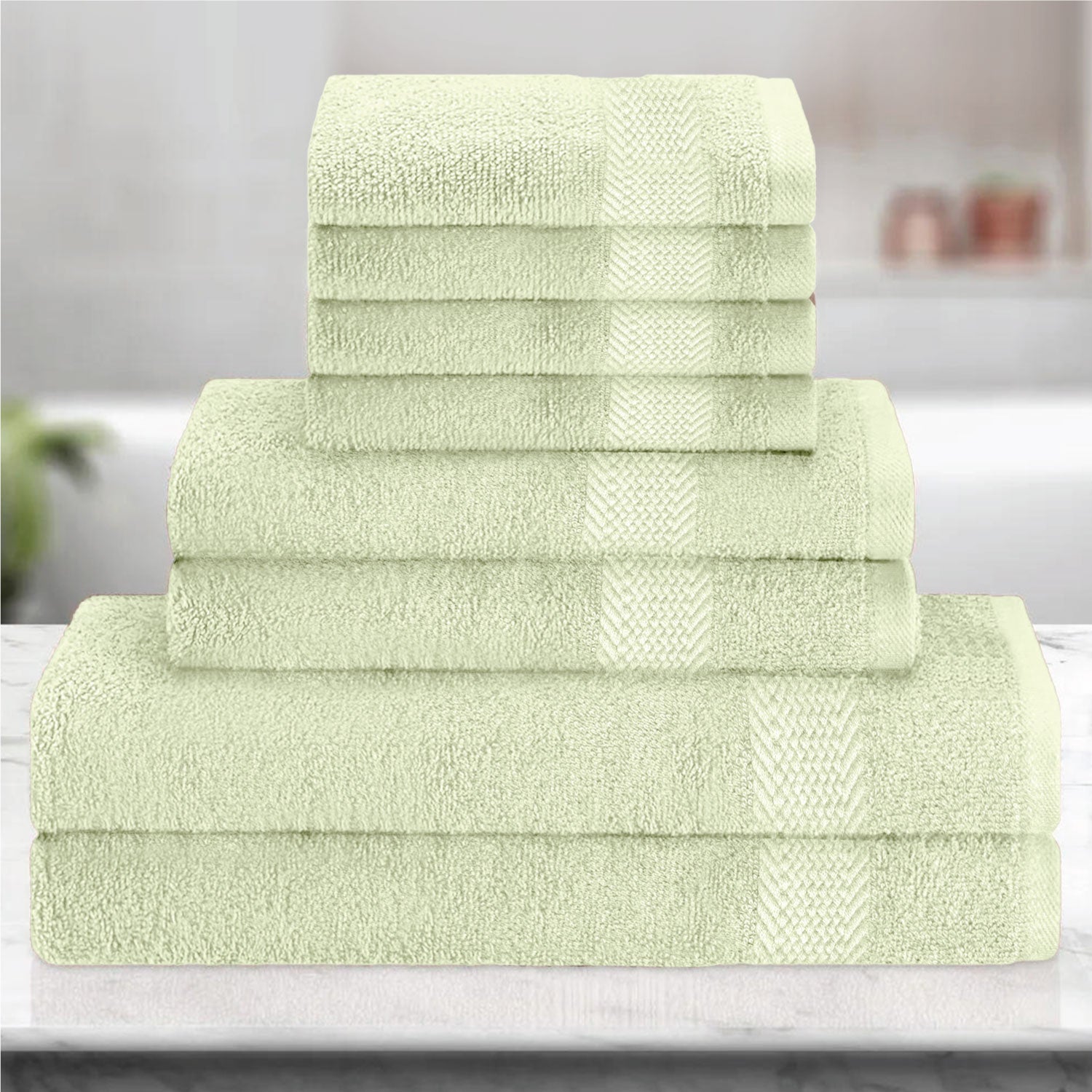 Cotton 6 Piece Towel Set-Soft Feel, Quick Dry, Highly Absorbent Durable Towels - Cotton Home