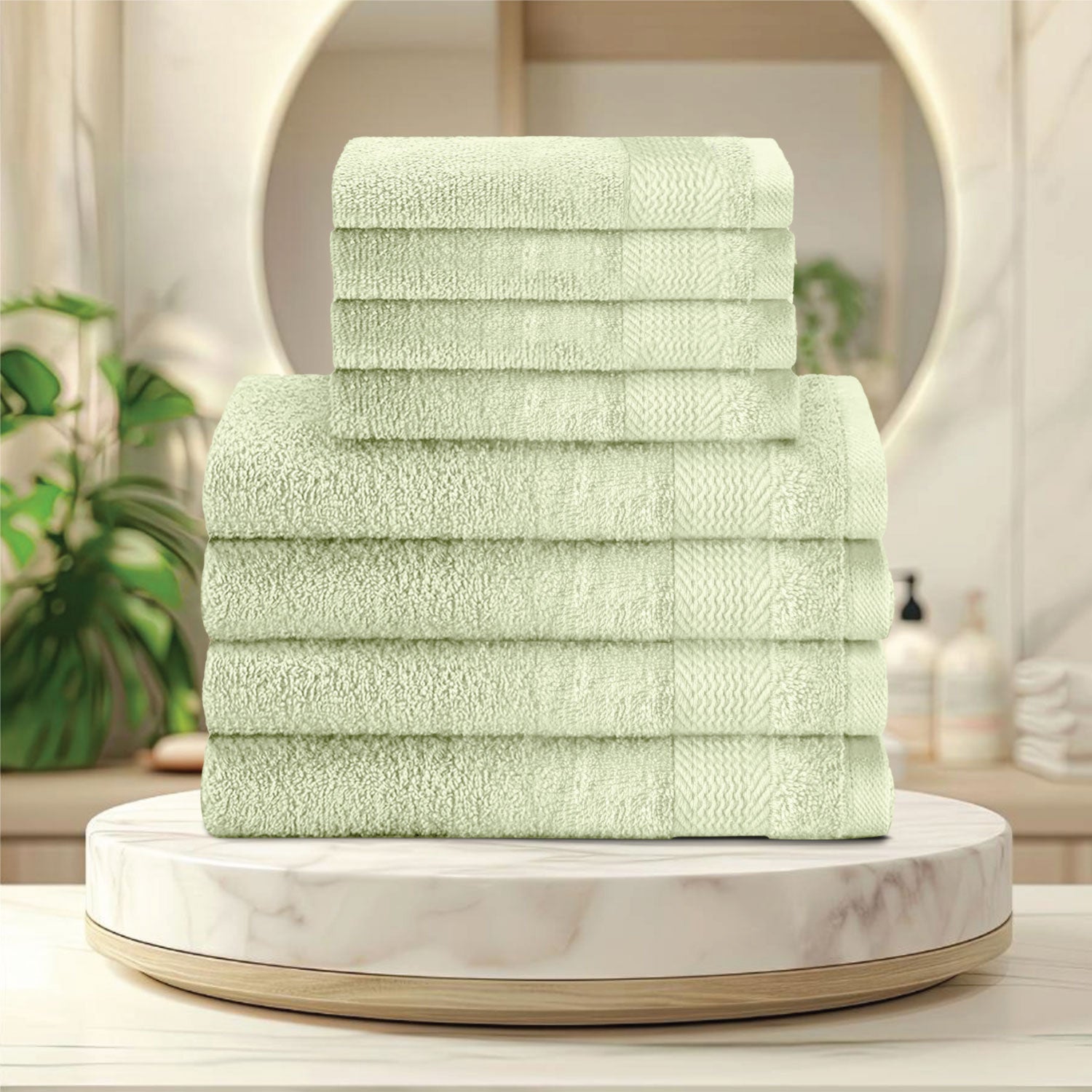 Cotton Face Towel and Hand Towel 8 Piece Set-Soft Feel, Quick Dry, Highly Absorbent Durable Towels - Cotton Home