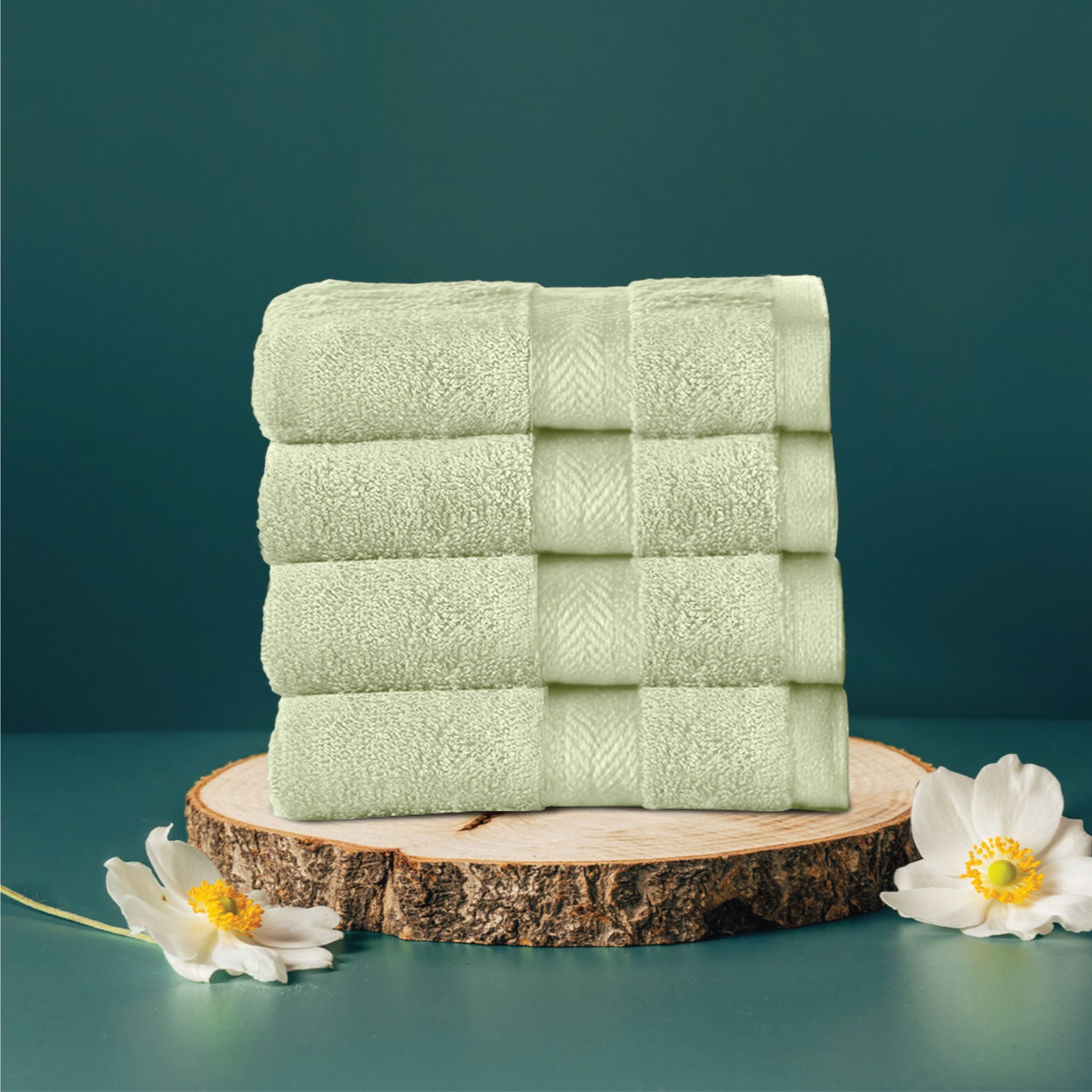 Cotton Face Towel Pack of 4 Soft Feel, Quick Dry, Highly Absorbent Durable Towels - Cotton Home