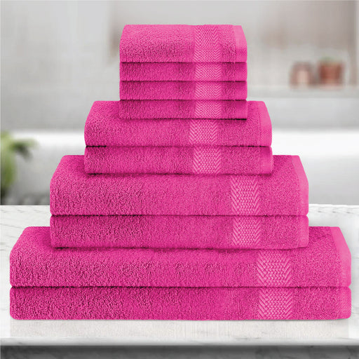 Cotton Towels 10 Piece Set-Soft Feel, Quick Dry, Highly Absorbent Durable Towels - Cotton Home