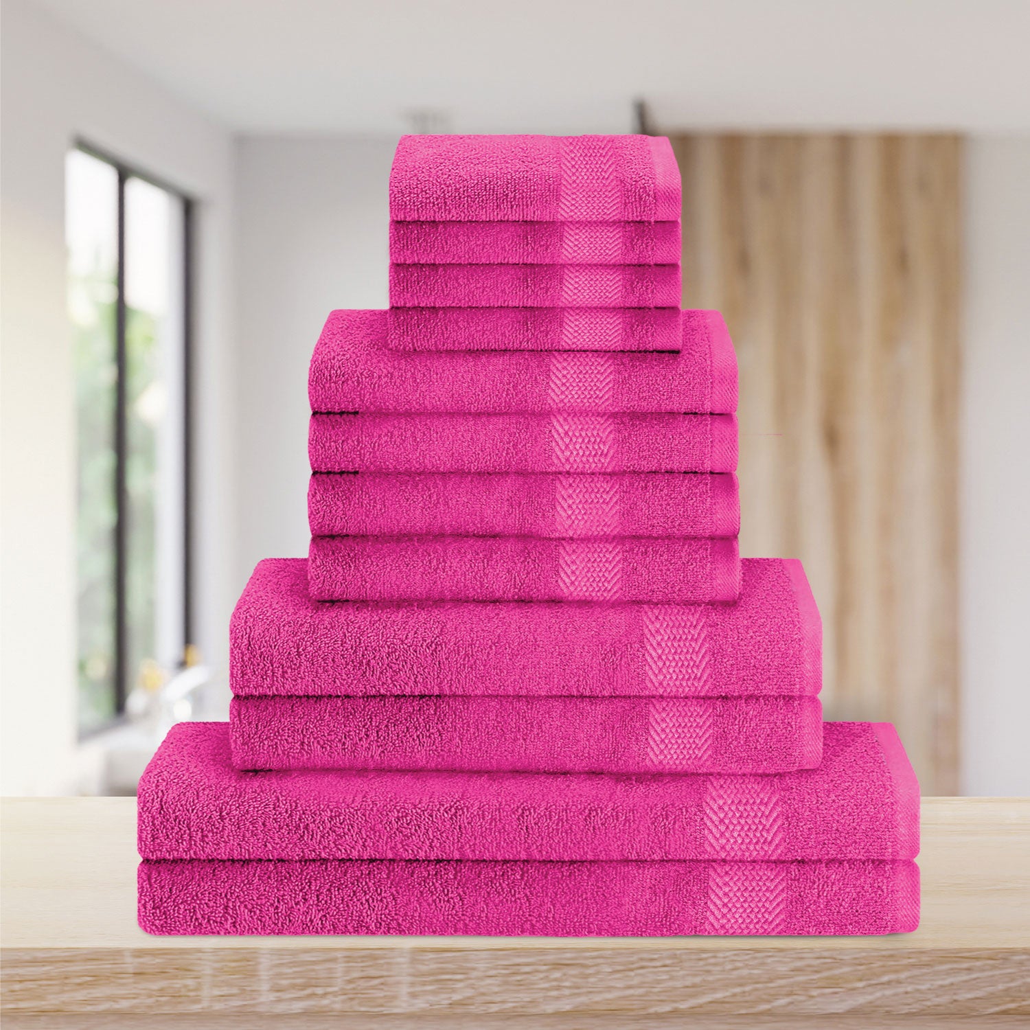 Cotton Towels 12 Piece Set-Soft Feel, Quick Dry, Highly Absorbent Durable Towels - Cotton Home