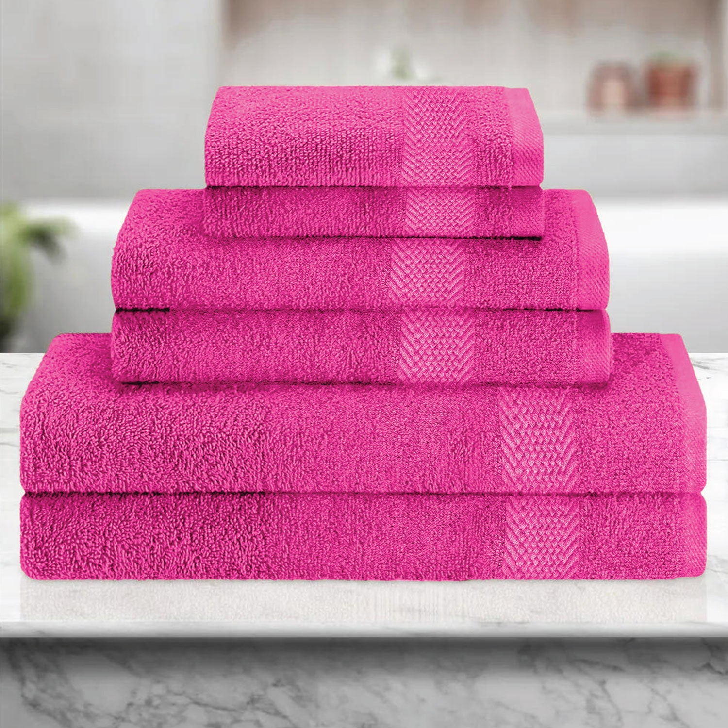 Cotton 6 Piece Towel Set-Soft Feel, Quick Dry, Highly Absorbent Durable Towels - Cotton Home