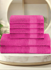 Cotton Face Towel and Hand Towel 6 Piece Set-Soft Feel, Quick Dry, Highly Absorbent Durable Towels - Cotton Home