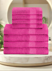 Cotton Face Towel and Hand Towel 8 Piece Set-Soft Feel, Quick Dry, Highly Absorbent Durable Towels - Cotton Home