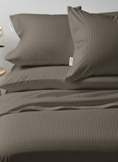 6 Piece  Duvet Cover Set 240x260cm King - Gray Stripe - Cotton Home