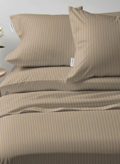 6 Piece Duvet Cover Set 220x240cm Supersoft Light Brown