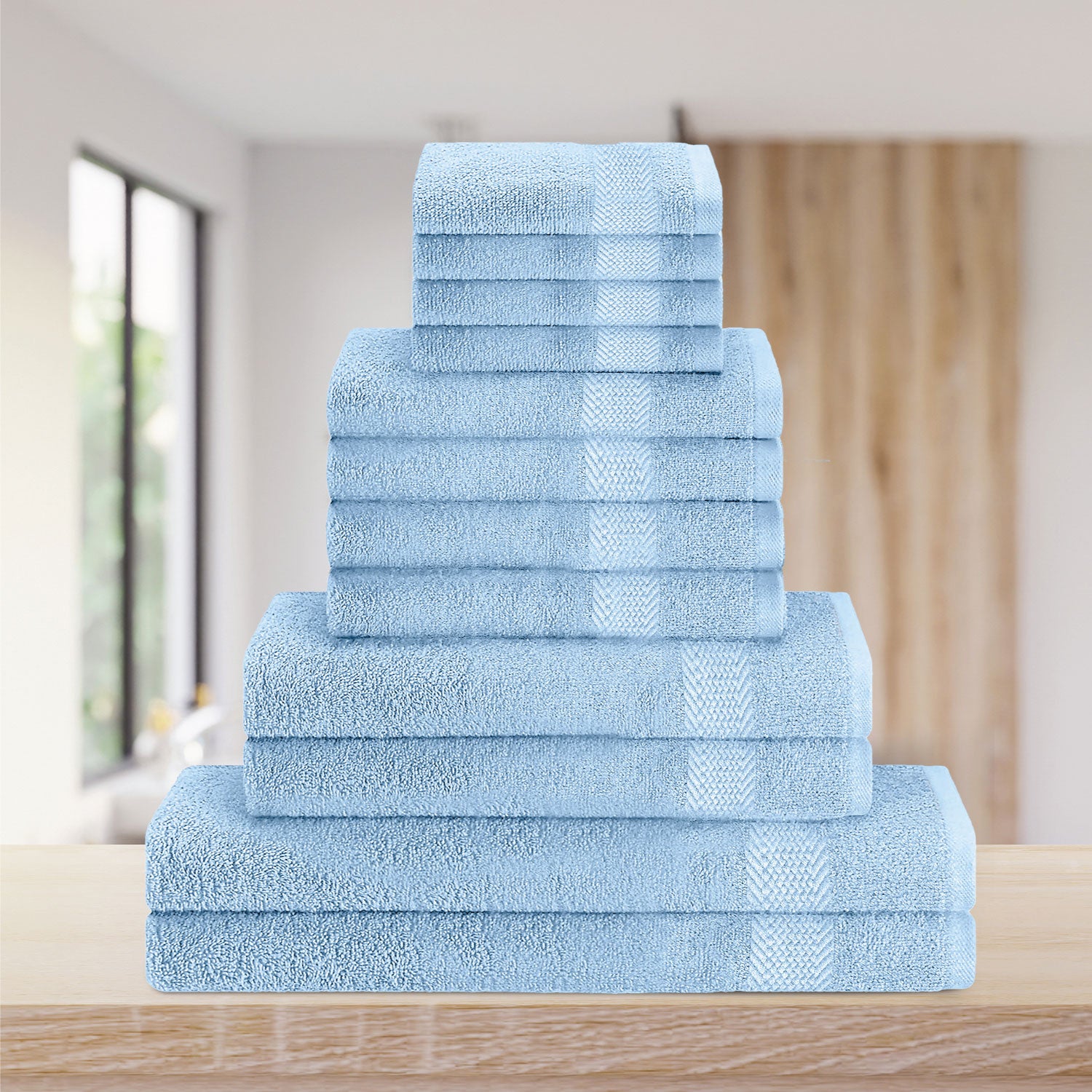 Cotton Towels 12 Piece Set-Soft Feel, Quick Dry, Highly Absorbent Durable Towels - Cotton Home