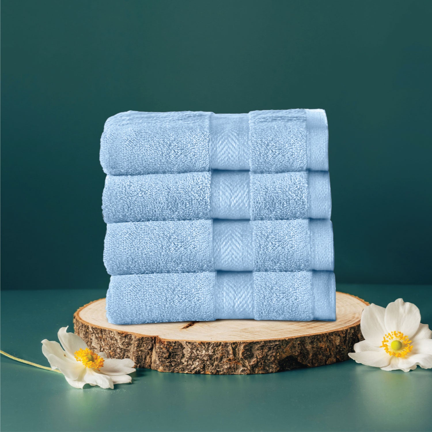 Cotton Face Towel Pack of 4 Soft Feel, Quick Dry, Highly Absorbent Durable Towels - Cotton Home